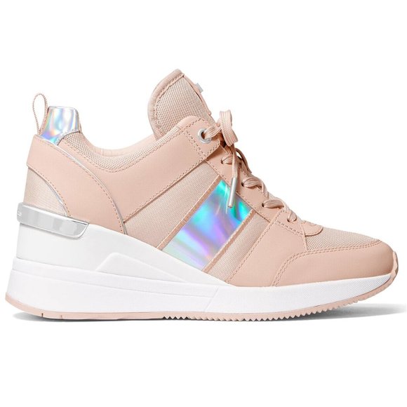 Michael Kors Georgie Soft Pink Trainer Wedges Sneakers Shoes Flat Multi Size NEW - Picture 2 of 7